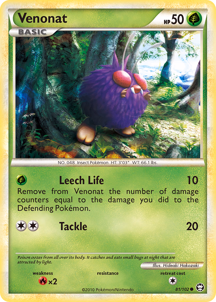Venonat Pokemon card (81/102, HS—Triumphant)