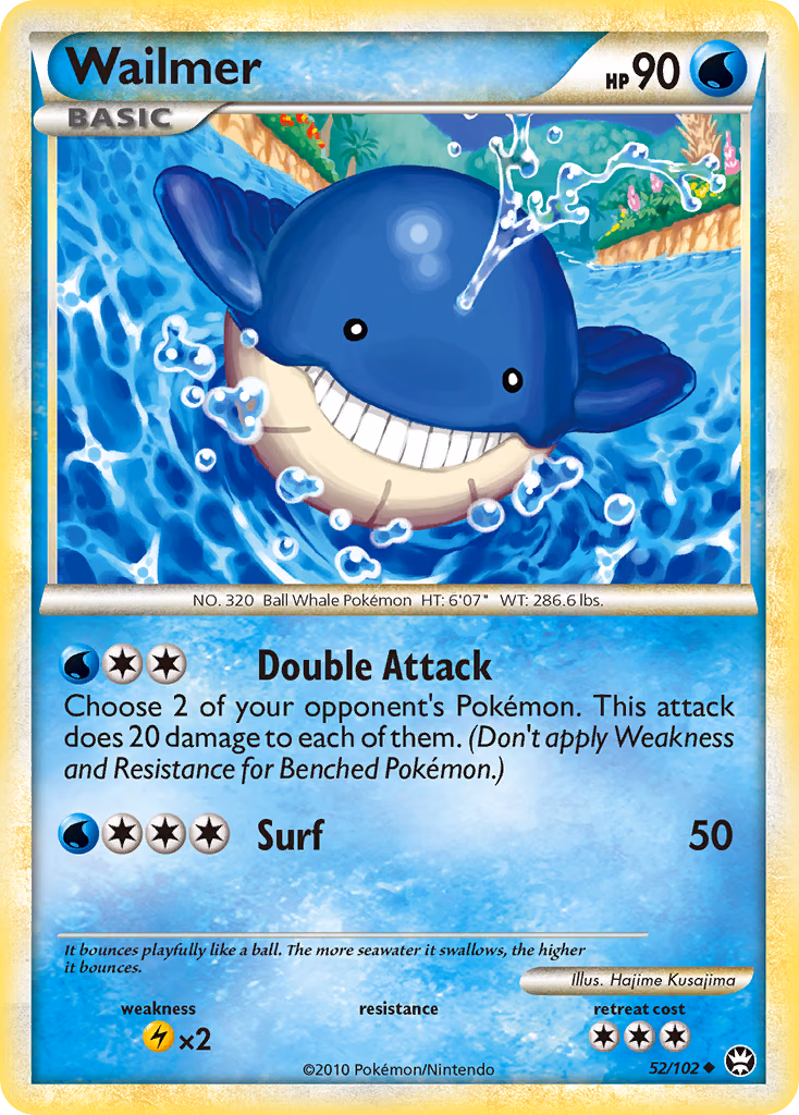 Wailmer Pokemon card (52/102, HS—Triumphant)
