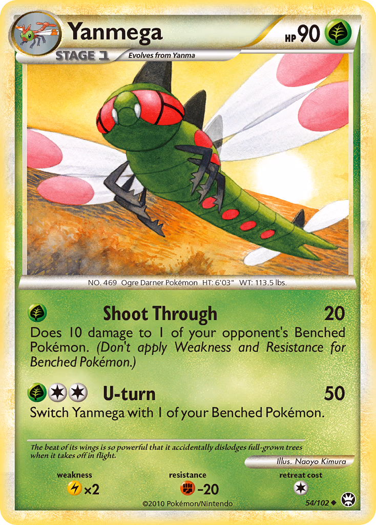 Yanmega Pokemon card (54/102, HS—Triumphant)