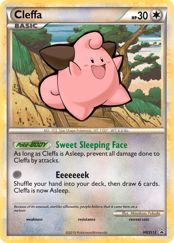 Cleffa Pokemon card (HGSS12, HGSS Black Star Promos)