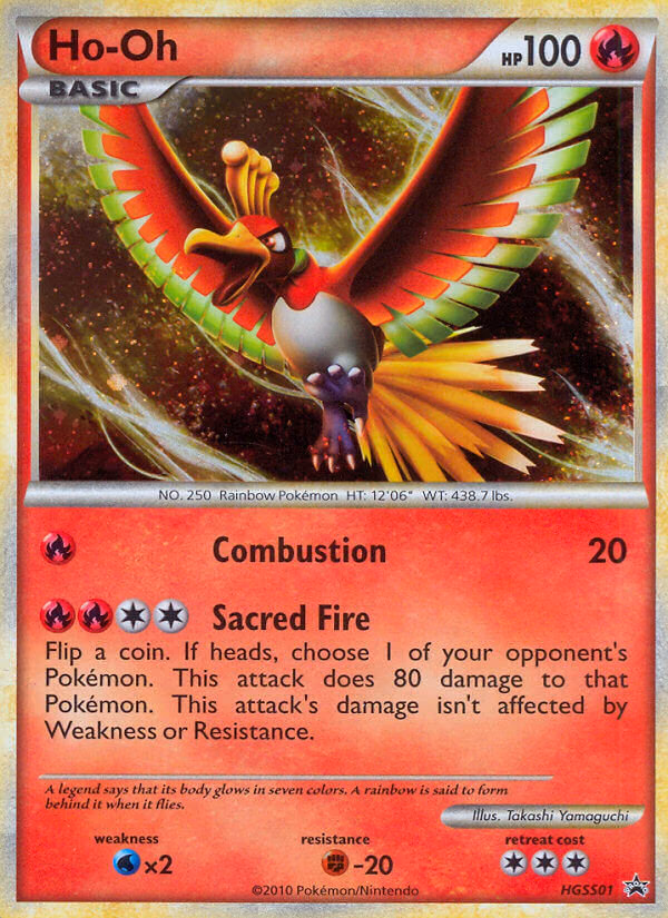 Ho-Oh Pokemon card (HGSS01, HGSS Black Star Promos)