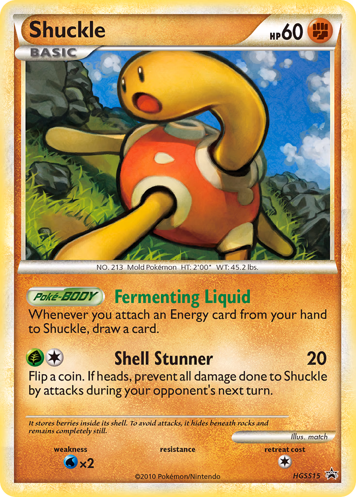 Shuckle Pokemon card (HGSS15, HGSS Black Star Promos)
