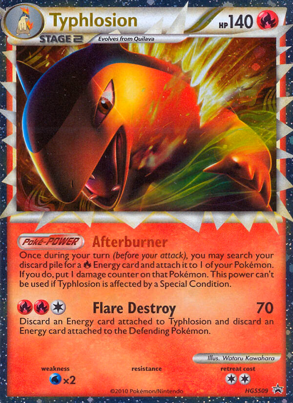 Typhlosion Pokemon card (HGSS09, HGSS Black Star Promos)