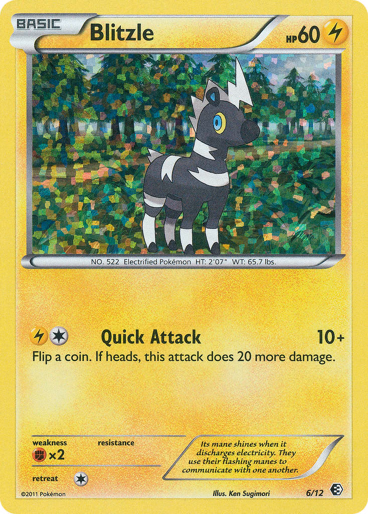 Blitzle Pokemon card (6/12, McDonald's Collection 2011)