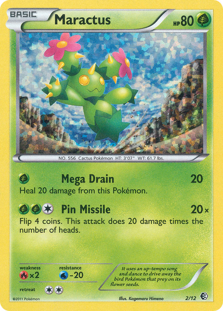 Maractus Pokemon card (2/12, McDonald's Collection 2011)