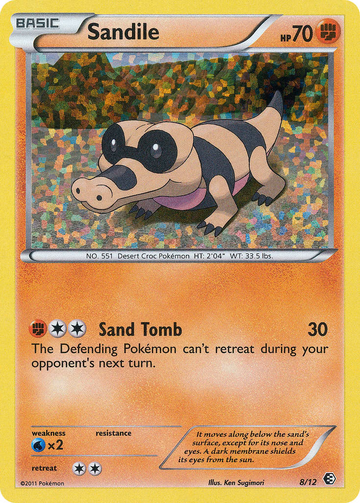 Sandile Pokemon card (8/12, McDonald's Collection 2011)