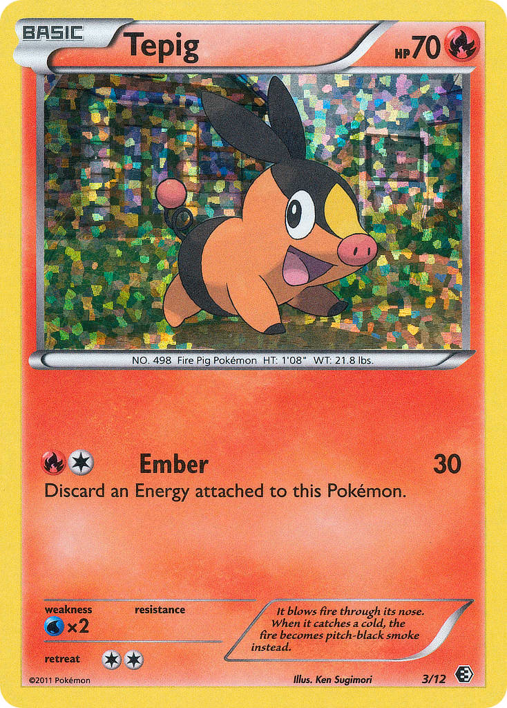 Tepig Pokemon card (3/12, McDonald's Collection 2011)