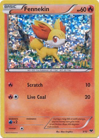 Fennekin Pokemon card (3/12, McDonald's Collection 2014)