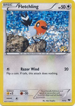 Fletchling Pokemon card (11/12, McDonald's Collection 2014)
