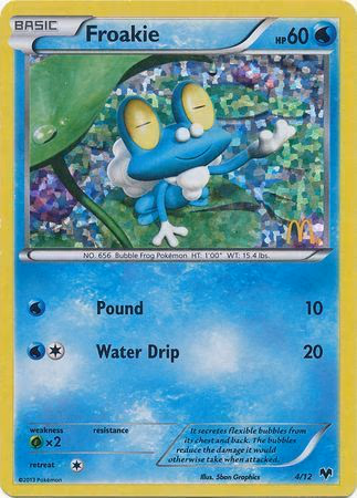 Froakie Pokemon card (4/12, McDonald's Collection 2014)