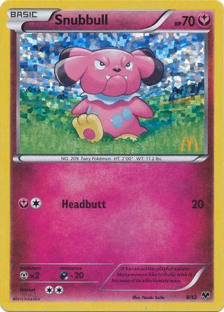 Snubbull Pokemon card (8/12, McDonald's Collection 2014)
