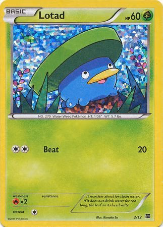 Lotad Pokemon card (2/12, McDonald's Collection 2015)