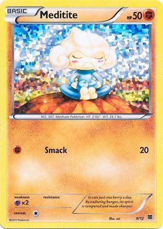 Meditite Pokemon card (9/12, McDonald's Collection 2015)
