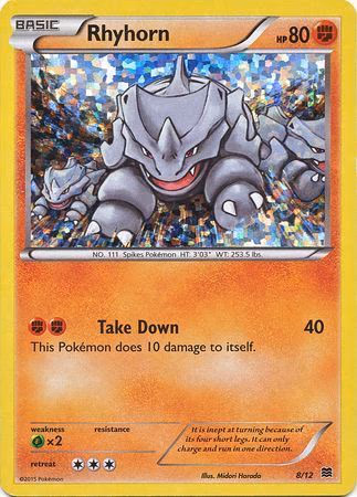 Rhyhorn Pokemon card (8/12, McDonald's Collection 2015)
