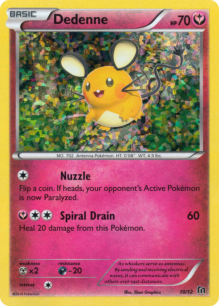Dedenne Pokemon card (10/12, McDonald's Collection 2016)