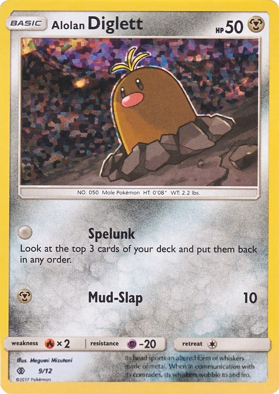 Alolan Diglett Pokemon card (9/12, McDonald's Collection 2017)