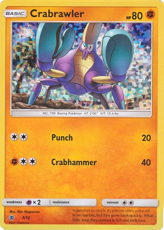 Crabrawler Pokemon card (7/12, McDonald's Collection 2017)
