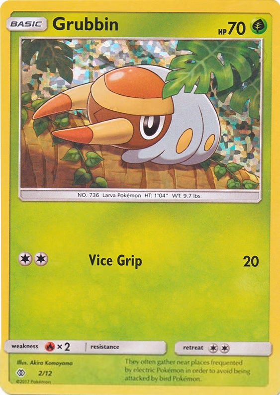 Grubbin Pokemon card (2/12, McDonald's Collection 2017)