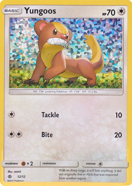 Yungoos Pokemon card (12/12, McDonald's Collection 2017)
