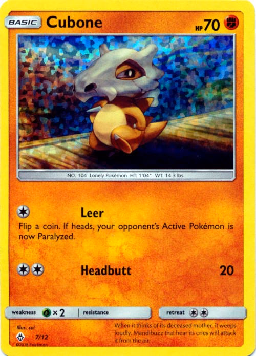 Cubone Pokemon card (7/12, McDonald's Collection 2018)