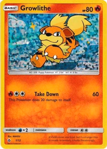 Growlithe Pokemon card (1/12, McDonald's Collection 2018)