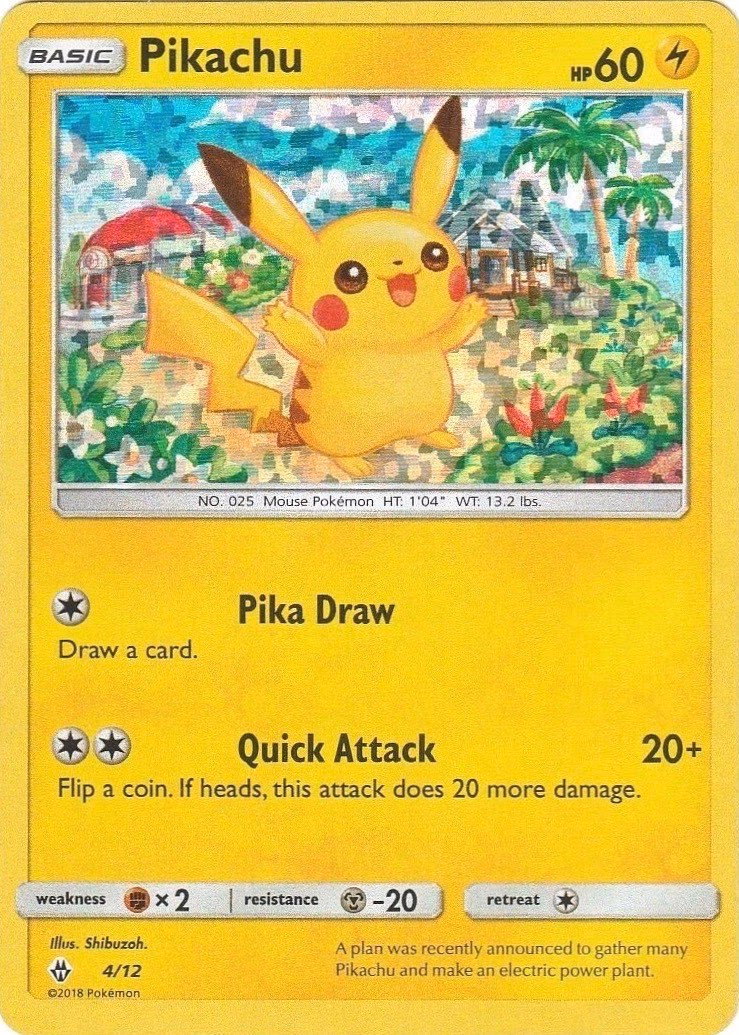 Pikachu Pokemon card (4/12, McDonald's Collection 2018)