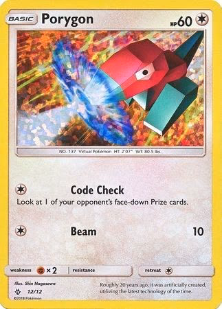 Porygon Pokemon card (12/12, McDonald's Collection 2018)