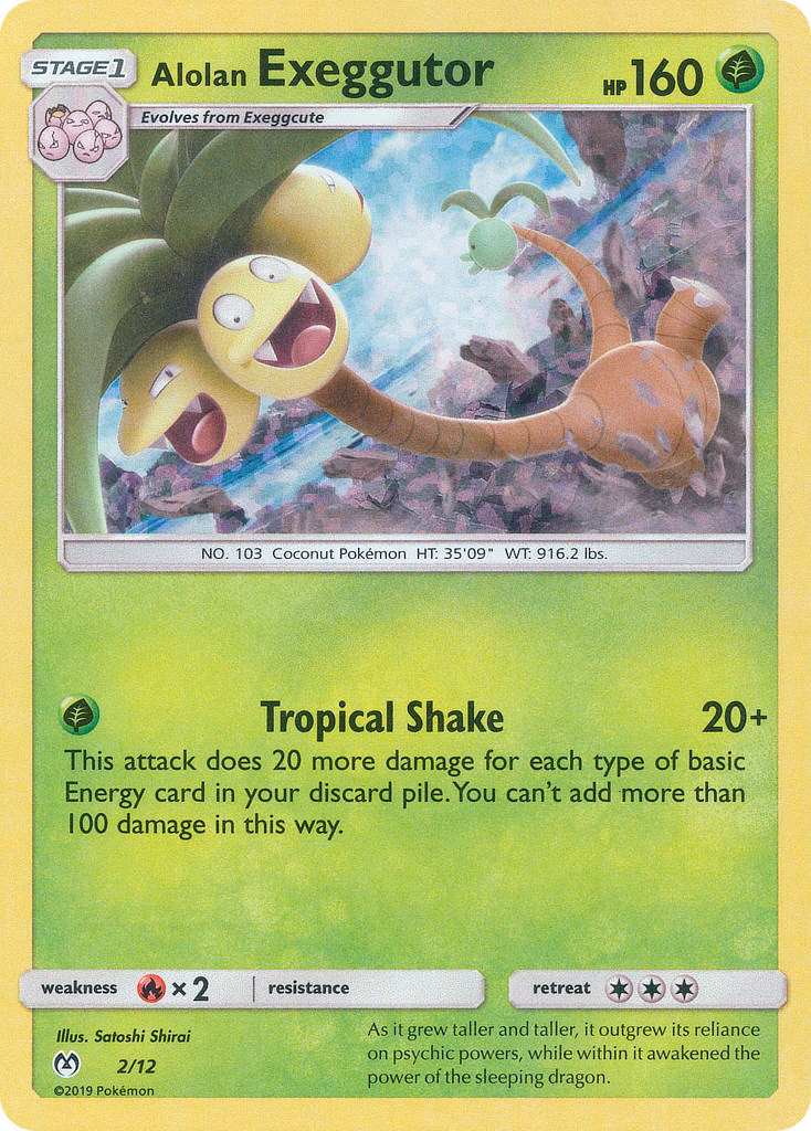 Alolan Exeggutor Pokemon card (2/12, McDonald's Collection 2019)