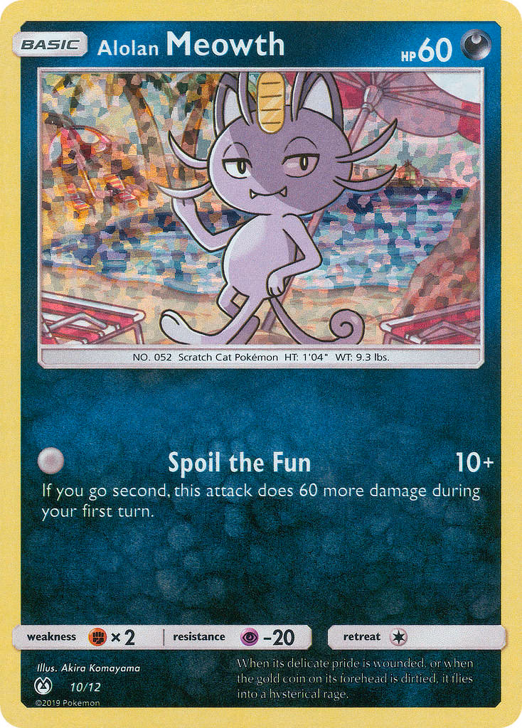 Alolan Meowth Pokemon card (10/12, McDonald's Collection 2019)