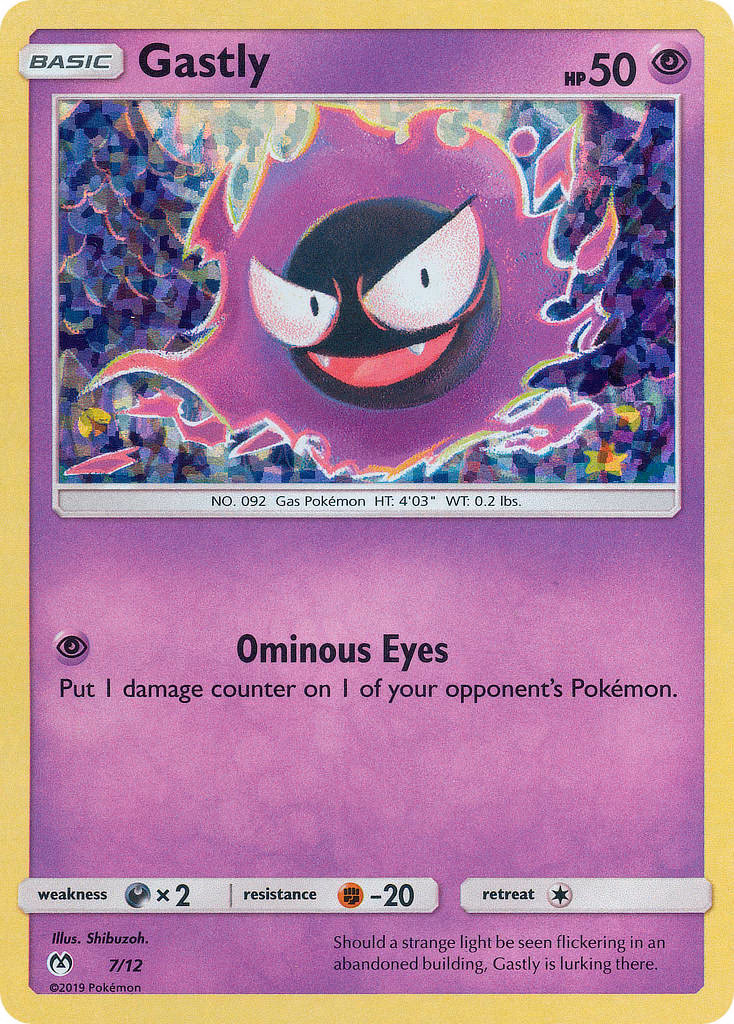 Gastly Pokemon card (7/12, McDonald's Collection 2019)