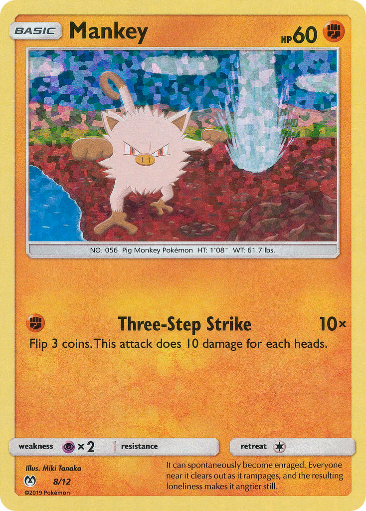 Mankey Pokemon card (8/12, McDonald's Collection 2019)