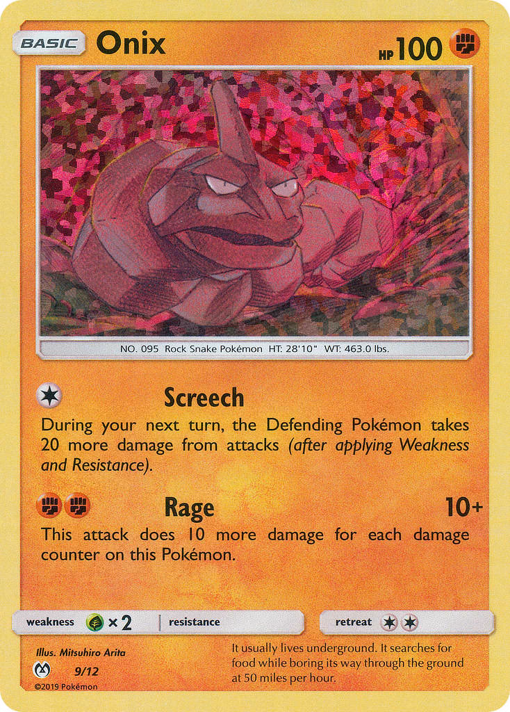 Onix Pokemon card (9/12, McDonald's Collection 2019)