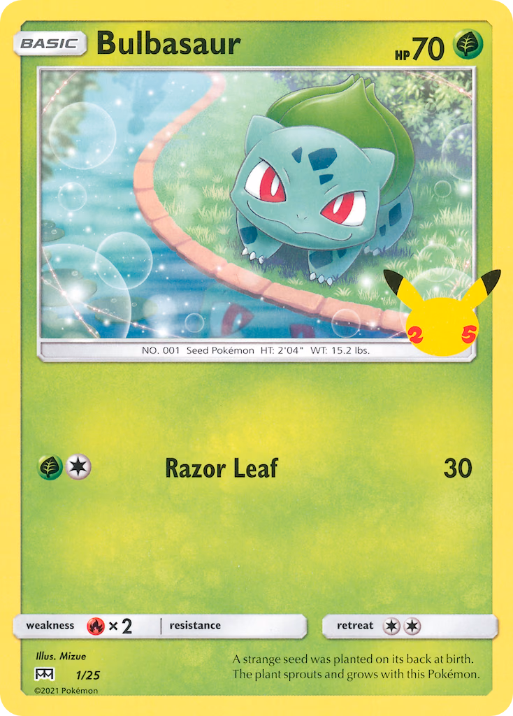 Bulbasaur Pokemon card (1/25, McDonald's Collection 2021)