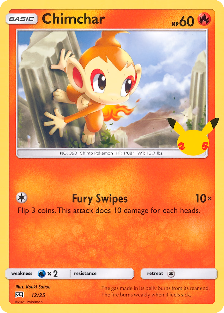Chimchar Pokemon card (12/25, McDonald's Collection 2021)