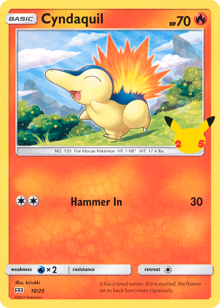 Cyndaquil Pokemon card (10/25, McDonald's Collection 2021)