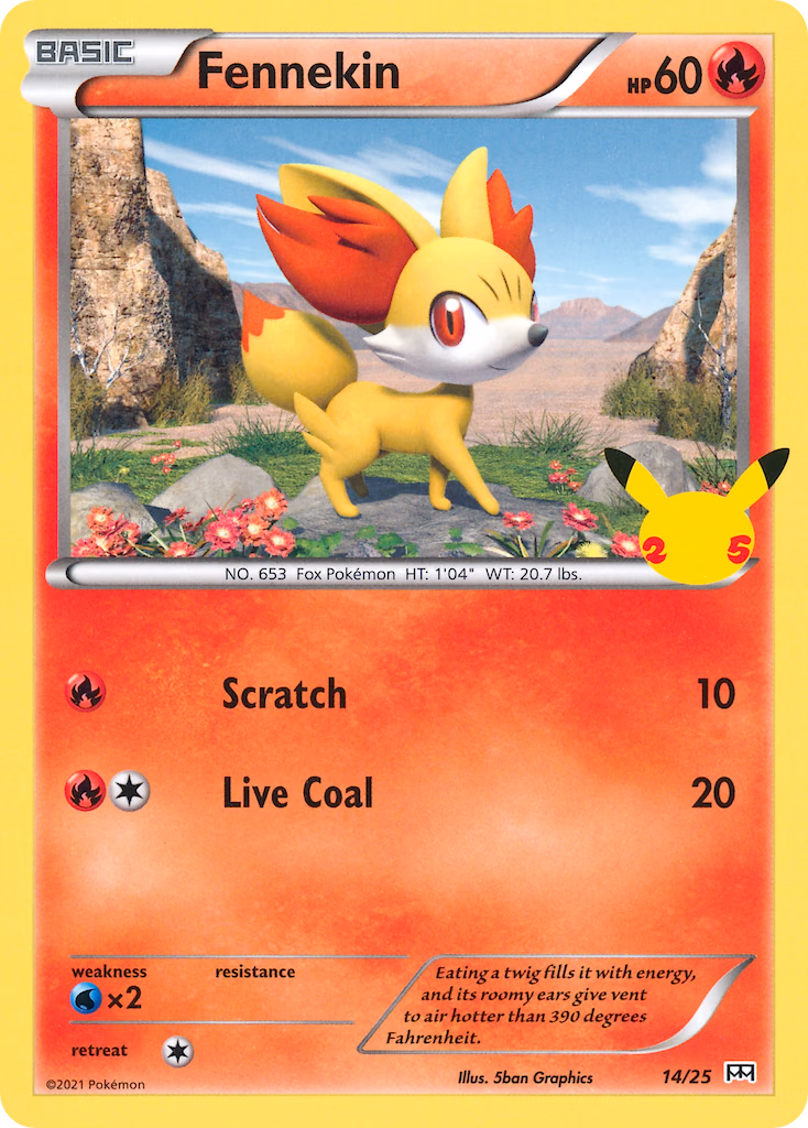 Fennekin Pokemon card (14/25, McDonald's Collection 2021)
