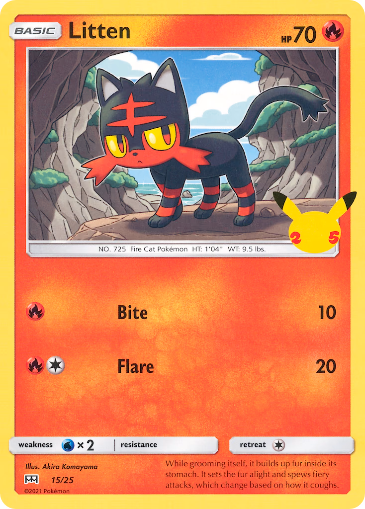 Litten Pokemon card (15/25, McDonald's Collection 2021)