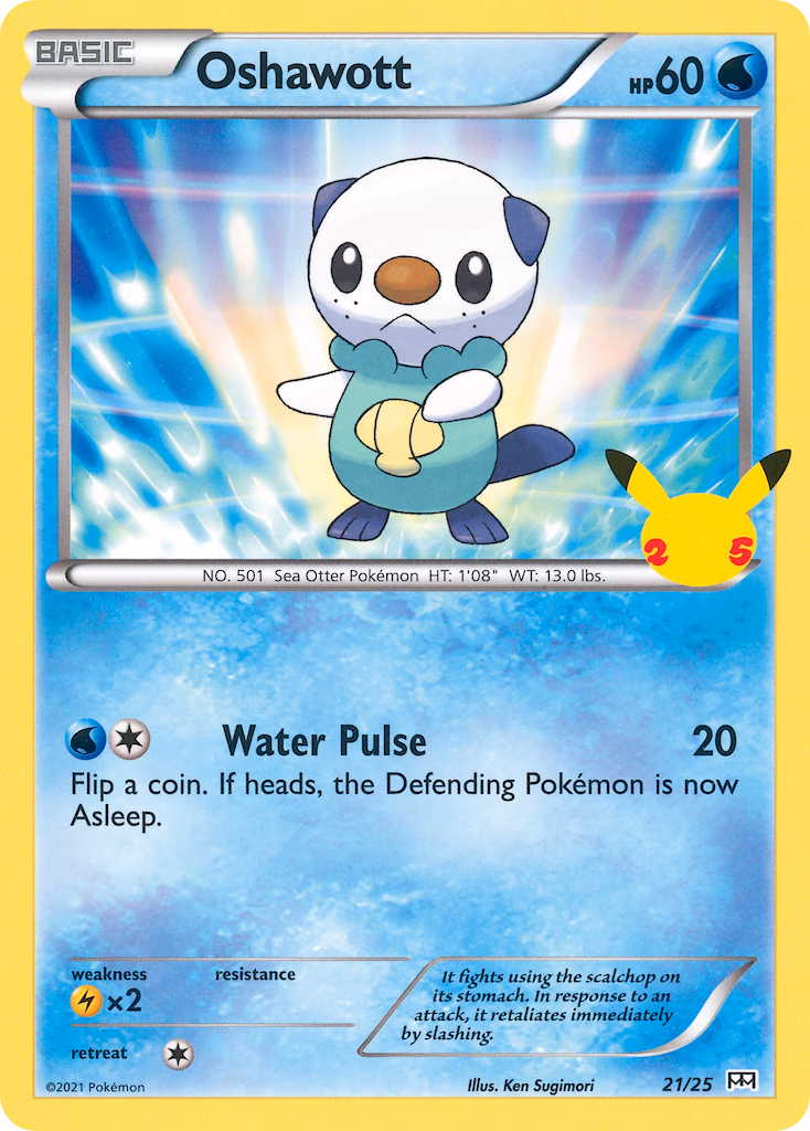 Oshawott Pokemon card (21/25, McDonald's Collection 2021)