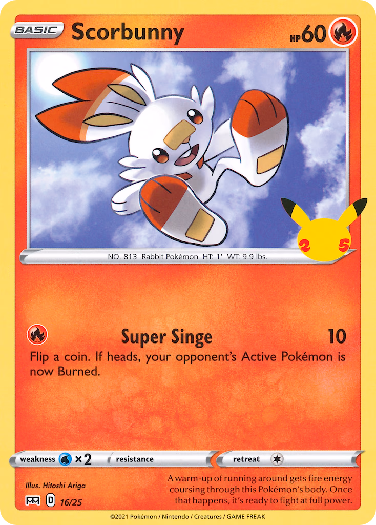 Scorbunny Pokemon card (16/25, McDonald's Collection 2021)