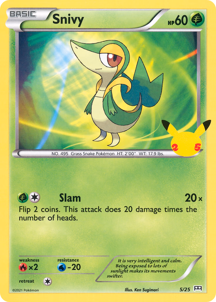 Snivy Pokemon card (5/25, McDonald's Collection 2021)