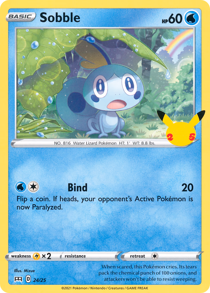 Sobble Pokemon card (24/25, McDonald's Collection 2021)