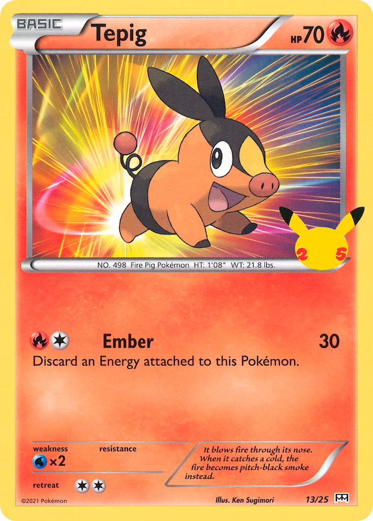 Tepig Pokemon card (13/25, McDonald's Collection 2021)