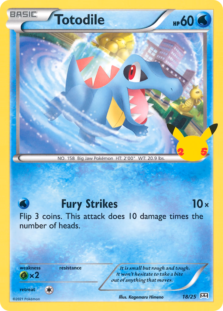Totodile Pokemon card (18/25, McDonald's Collection 2021)