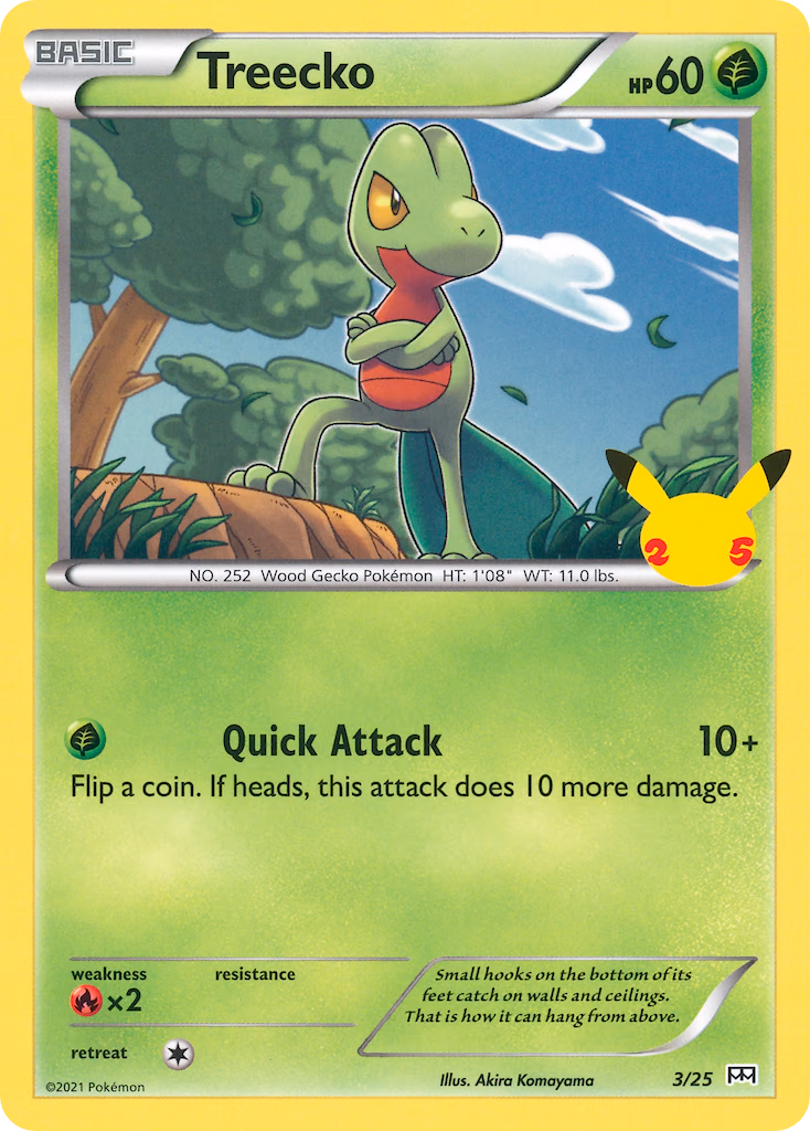 Treecko Pokemon card (3/25, McDonald's Collection 2021)