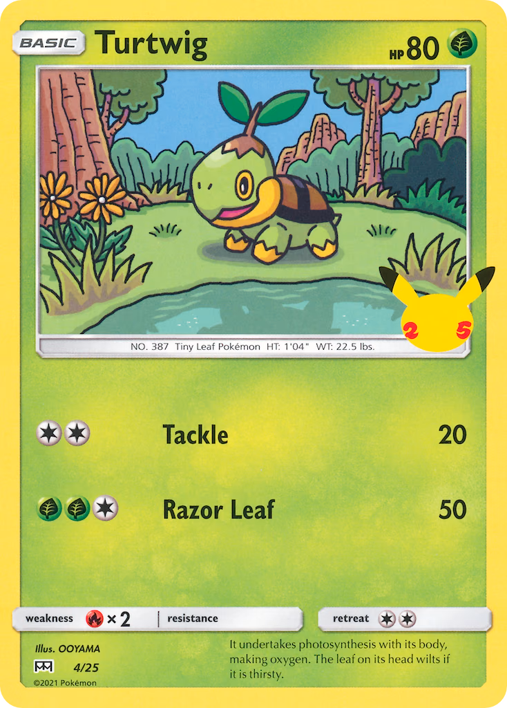 Turtwig Pokemon card (4/25, McDonald's Collection 2021)