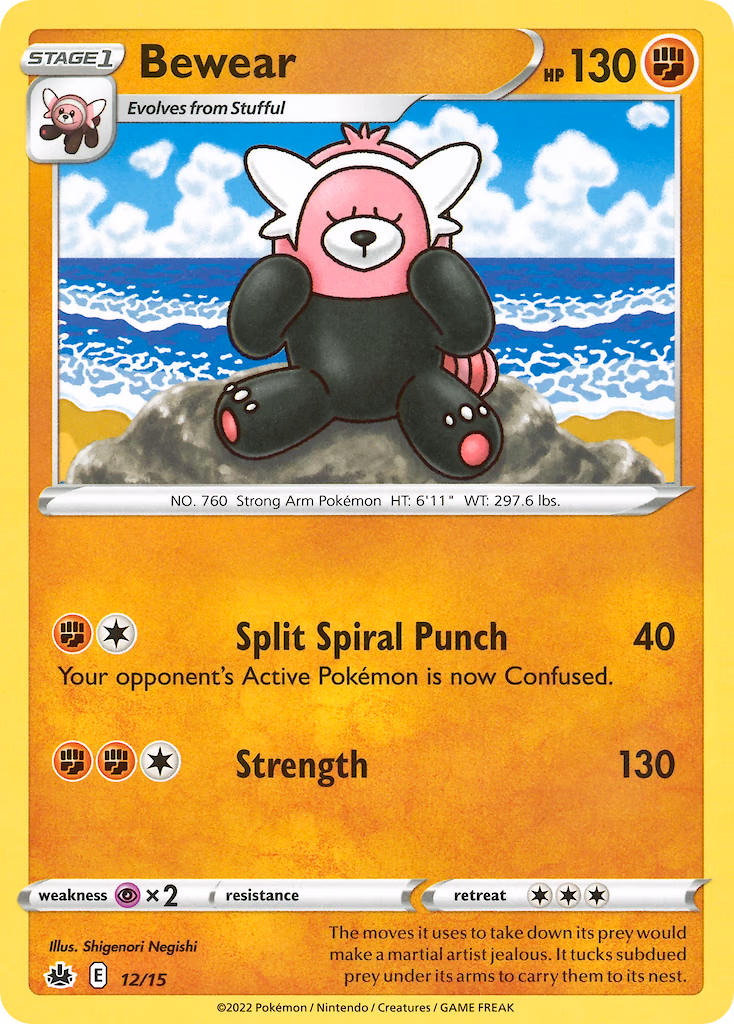 Bewear Pokemon card (12/15, McDonald's Collection 2022)