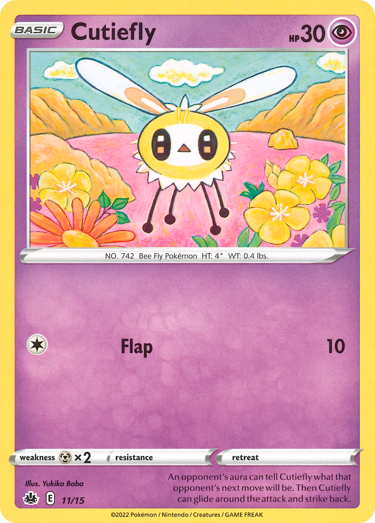 Cutiefly Pokemon card (11/15, McDonald's Collection 2022)