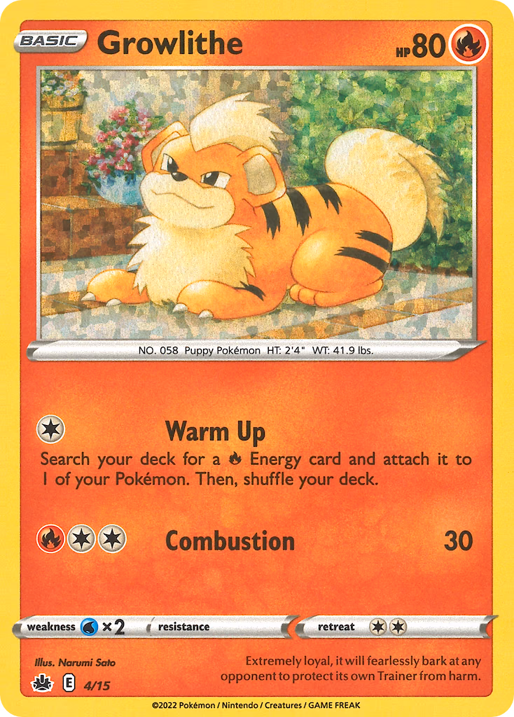 Growlithe Pokemon card (4/15, McDonald's Collection 2022)