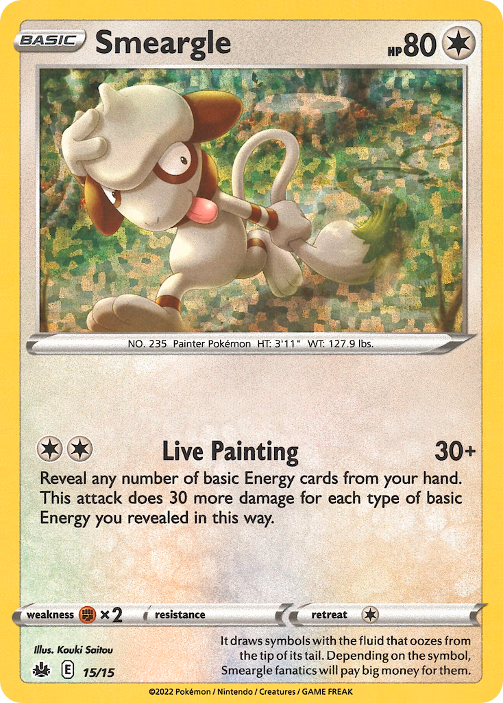 Smeargle Pokemon card (15/15, McDonald's Collection 2022)