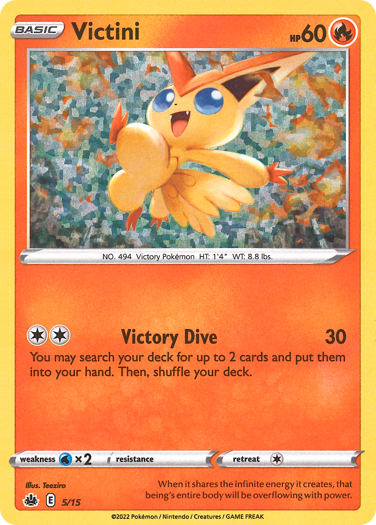 Victini Pokemon card (5/15, McDonald's Collection 2022)